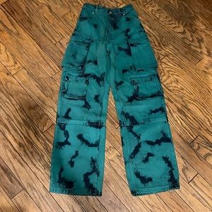 MSGM SSENSE Exclusive Green Denim Cargos